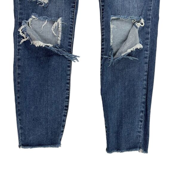 Vans Womens Skinny Cropped Denim Jeans Sz 5/27 Stretch Distressed Ripped Pant - Picture 3 of 12